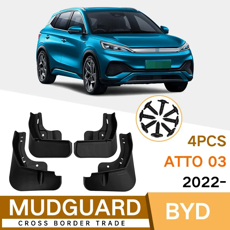 

For BYD Atto 03 2022 Yuan Plus black car mudguard Reduce dust Resist tire dirt car accessories tools