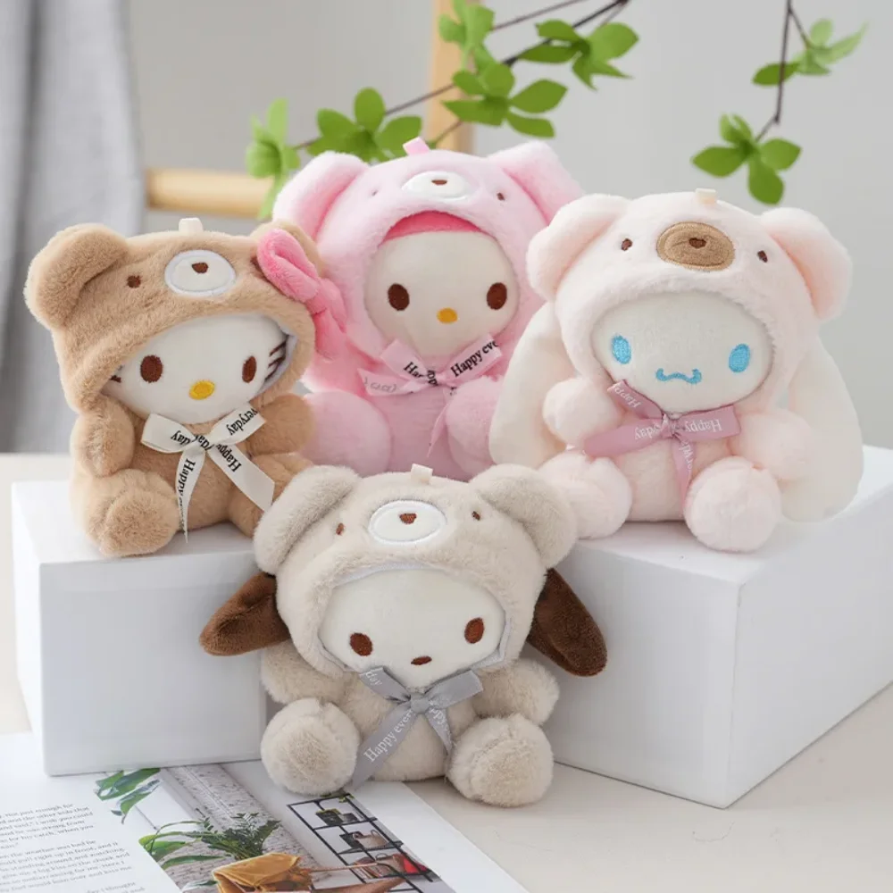 

Kawaii Sanrio плюшевый брелок Kuromi, милая мелодия, фигурка куклы, брелок для школьной сумки, подвеска, игрушка, брелки, украшения, подарки для девочек, игрушки