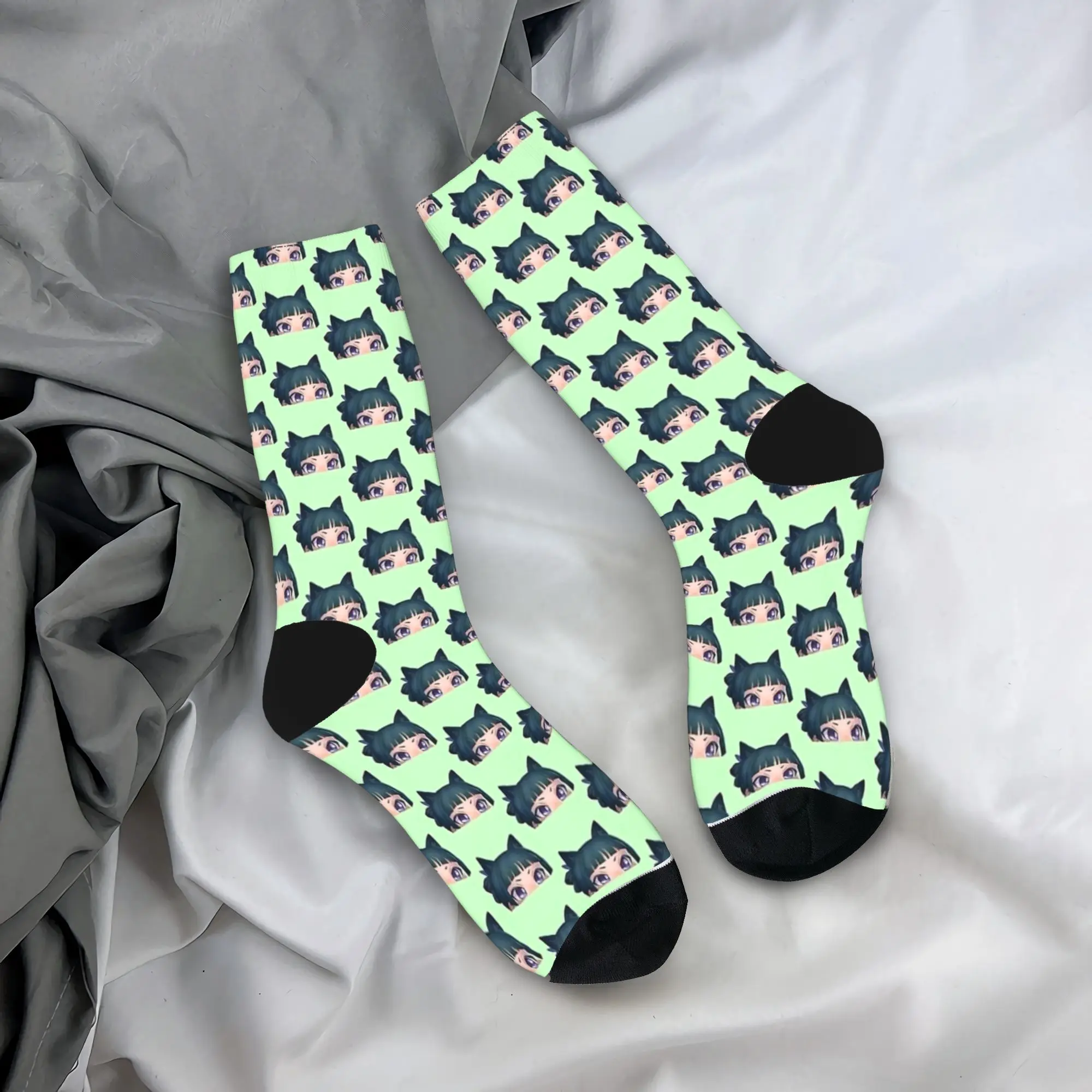 

Мао Мао, дневники аптекартии, носки с каракулями, забавные чулки, пара, средние мягкие спортивные носки для бега, зимние противоскользящие носки с графикой