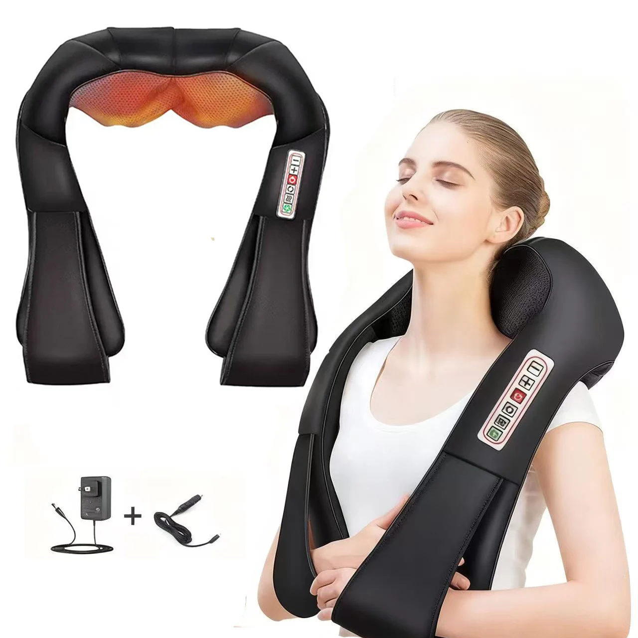 Massage des épaules châle pétrissage Shiatsu infrarouge chauffé pétrissage cervical dos cou masseur