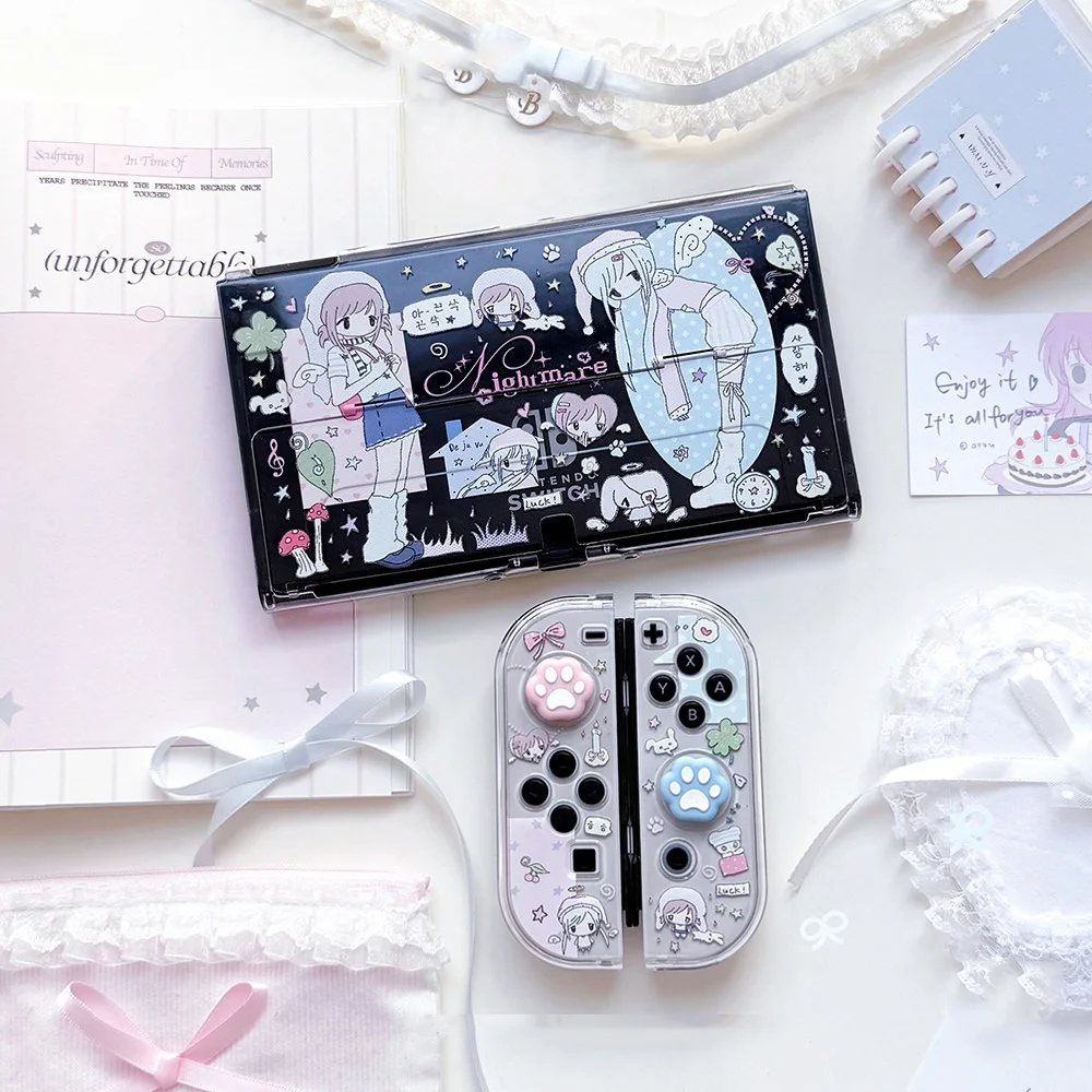 Y2K Style Protective Case for Nintendo Switch / OLED / Lite / Switch 2 - Asian Aesthetic Hard Shell , Dream Night Girl view 3
