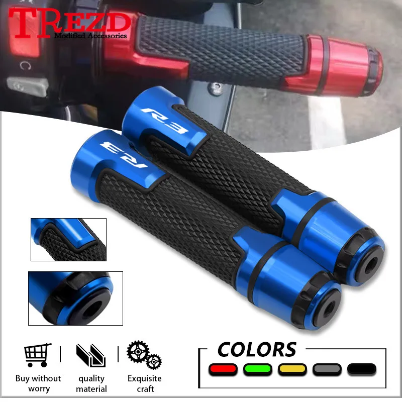 

r3 r15 r25 Hot Sale Universal Handle bar For YAMAHA YZF-R3 YZF-R15 YZF-25 CNC Rubber Handlebar Hand Grips Motorcycle Accessories