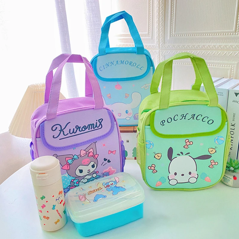 1pc Cute Sanrio Insulated Fashionable Lunch Bag - Reusable, Foldable, Zipper Closure, PU Material, Unlined