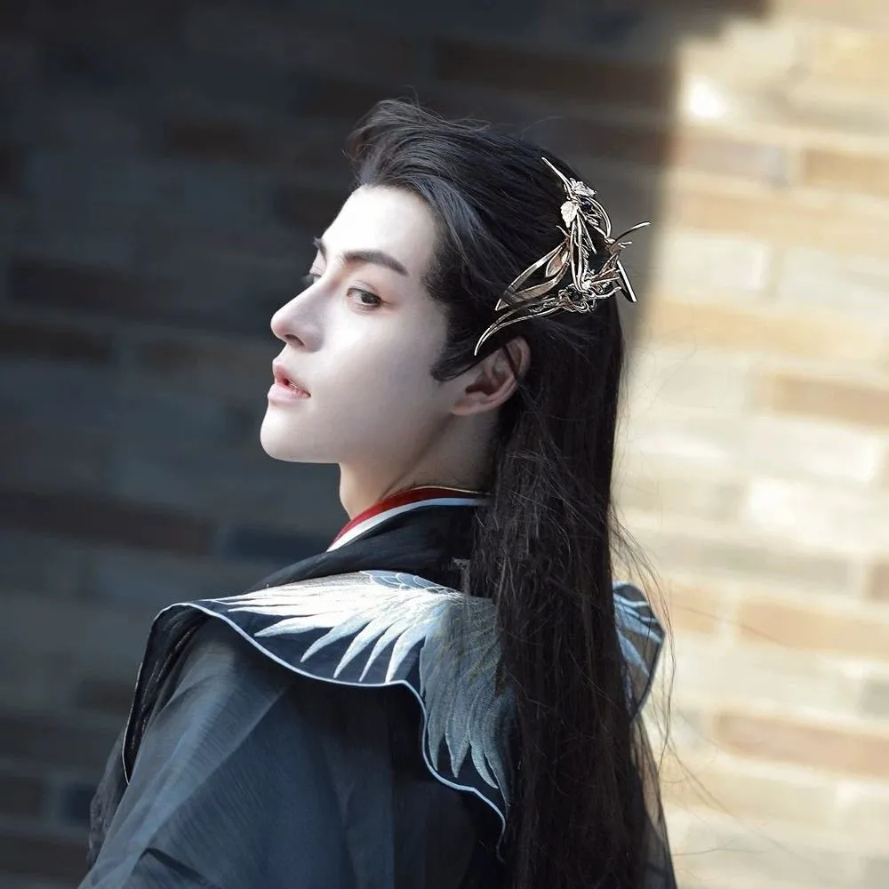 Antique Hair Clip Chinese Hanfu Headwear Wu Xia Headdress Retro Photography Favors Halloween Festival TV Movie Cosplay Accessory
