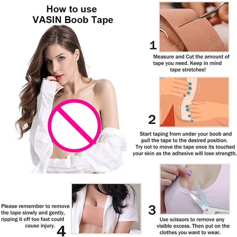 Invisible Breast Adhesive Athletic Body Push Up Boob Tape Nipple Cover Stickers Sweat-proof Chest Lift Band Cut at Will