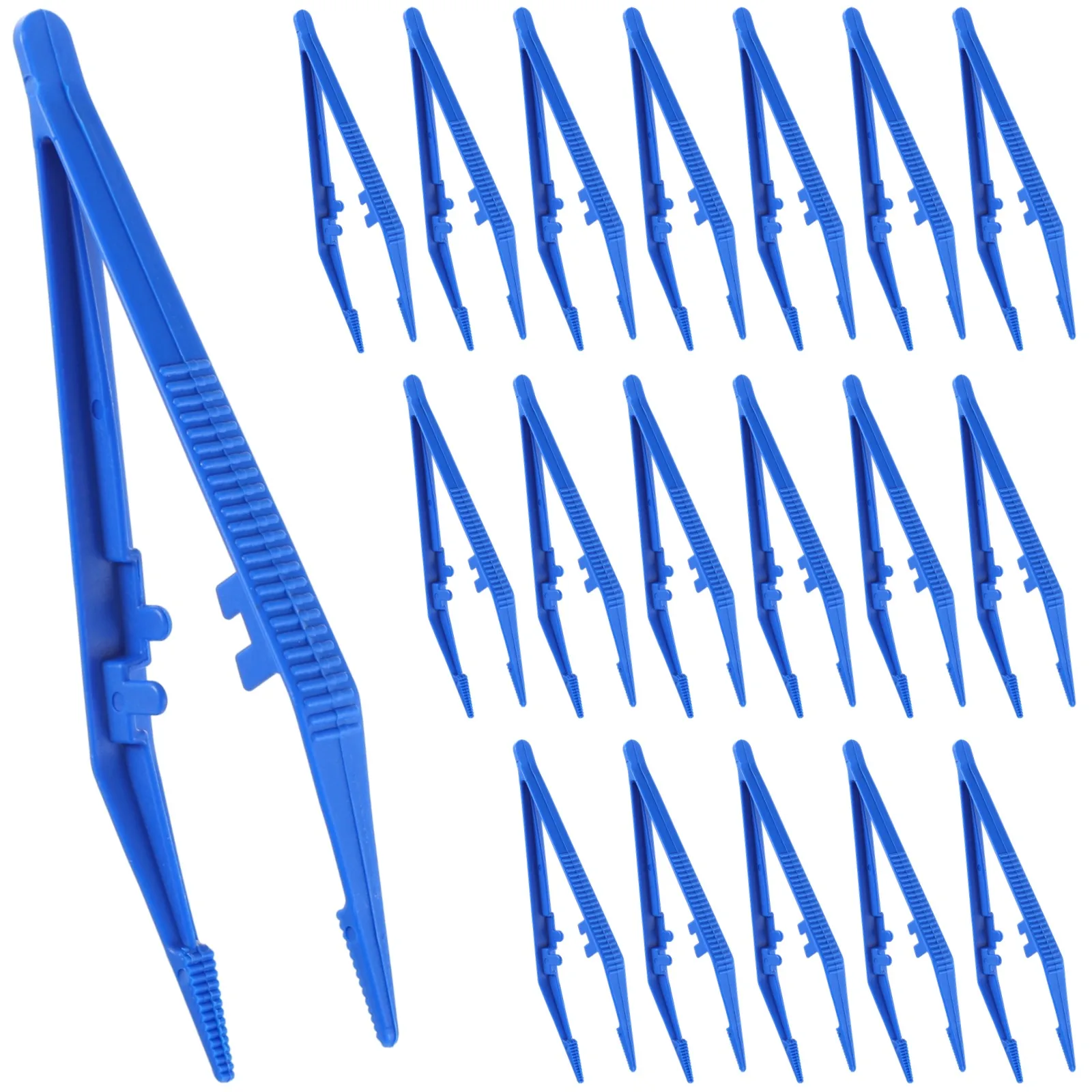 250Pcs Plastic Forceps Tweezers Disposable Pickup Tweezers Serrated Tip And Narrow Points Grabbers For Medical Crafts Lab School