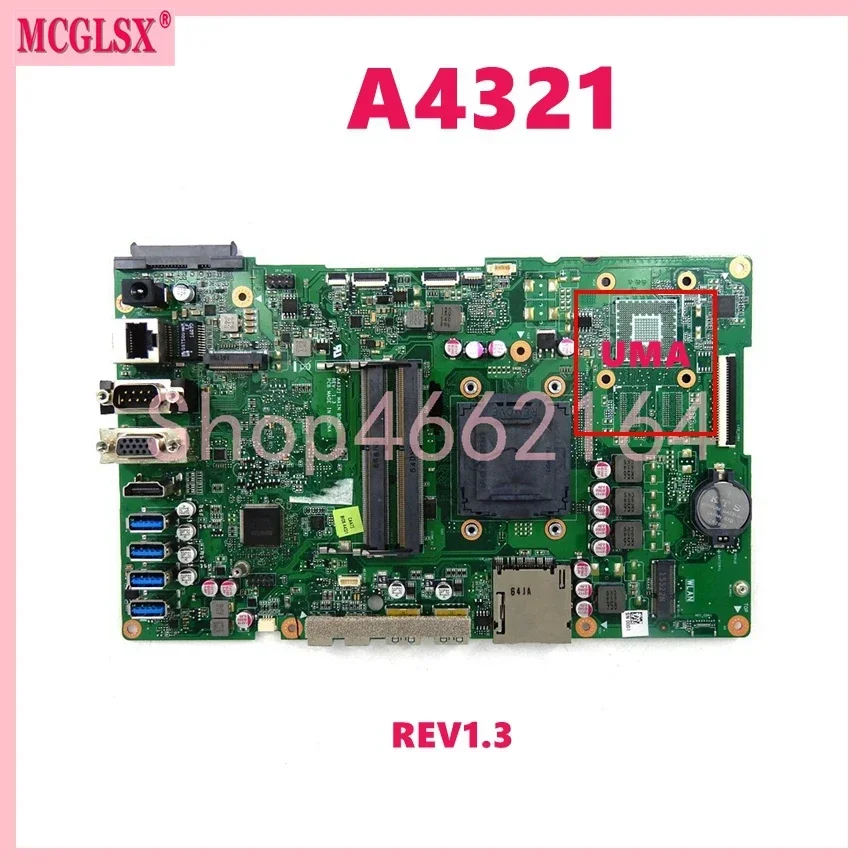 A4321 UMA or GT930MX-V2G GPU REV1.3 Mainboard For ASUS A4321 A6421 Motherboard 100% Tested OK