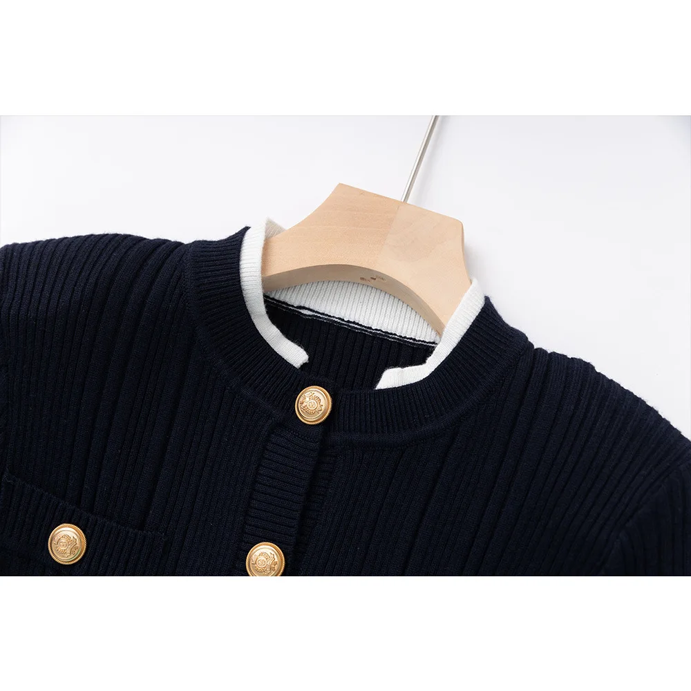 Vestidos cortos de punto liso con cinturón de una sola botonadura y cuello redondo para mujer, Vestidos elegantes de otoño 2025, Vestidos de fiesta de manga larga coreanos Chic