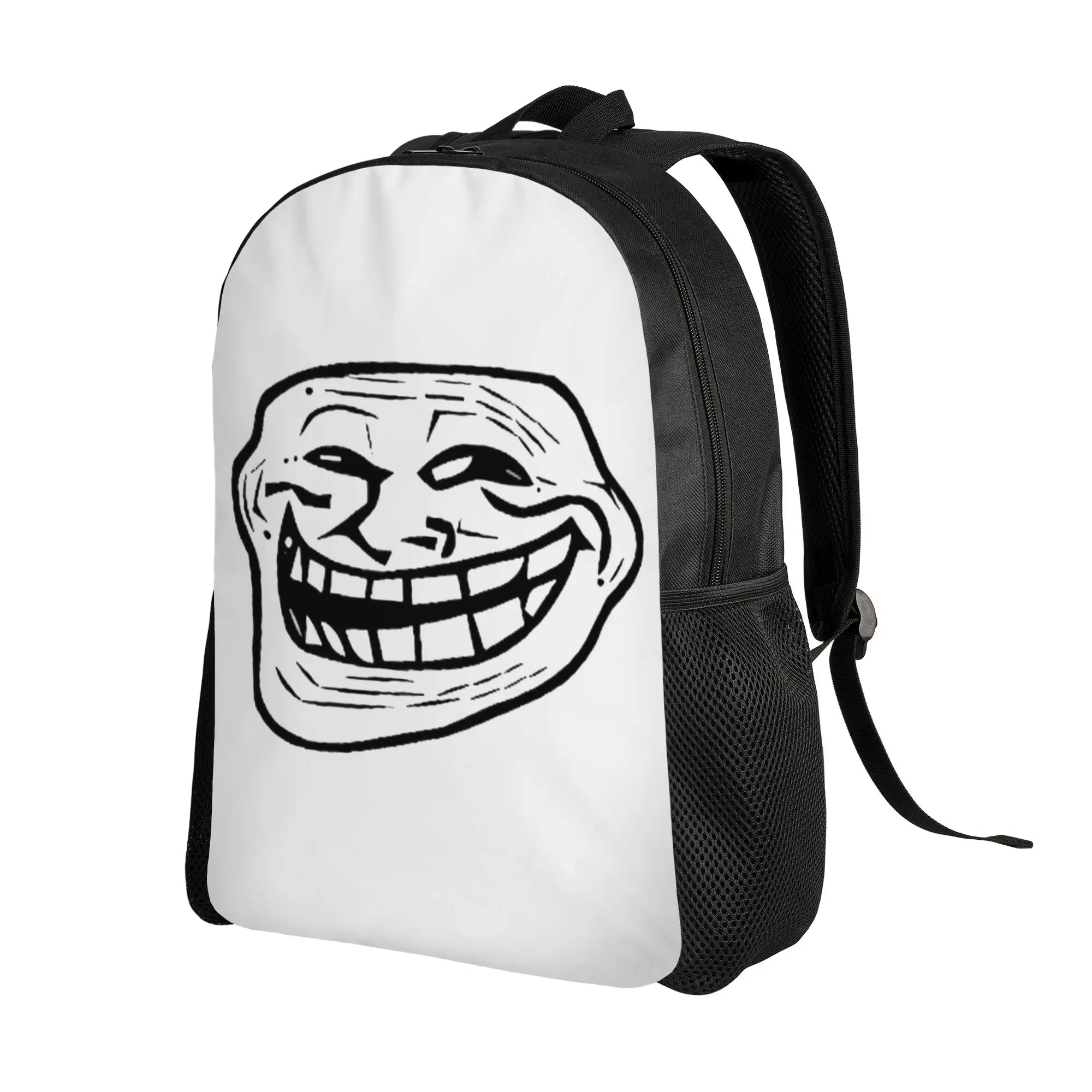 Trollface Meme Rage Comic Funny Troll Joke Internet Backpack Large Backpacks Polyester High School Bags Outdoor Style Rucksack