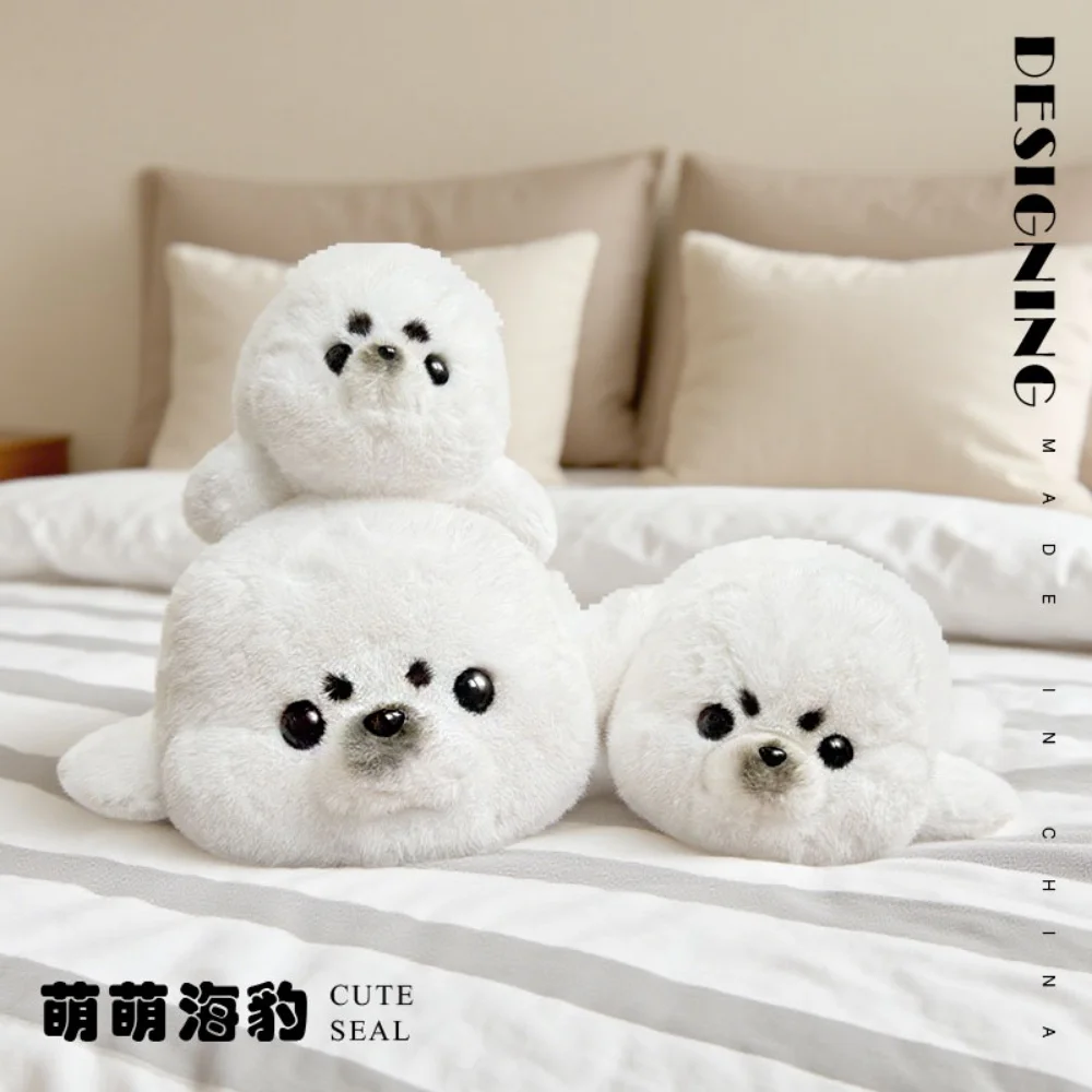 

Плюшевая игрушка Chubby White Seal, пушистая реалистичная кукла-тюлень, уютная подушка для сна, милая кукла-животное, домашний декор