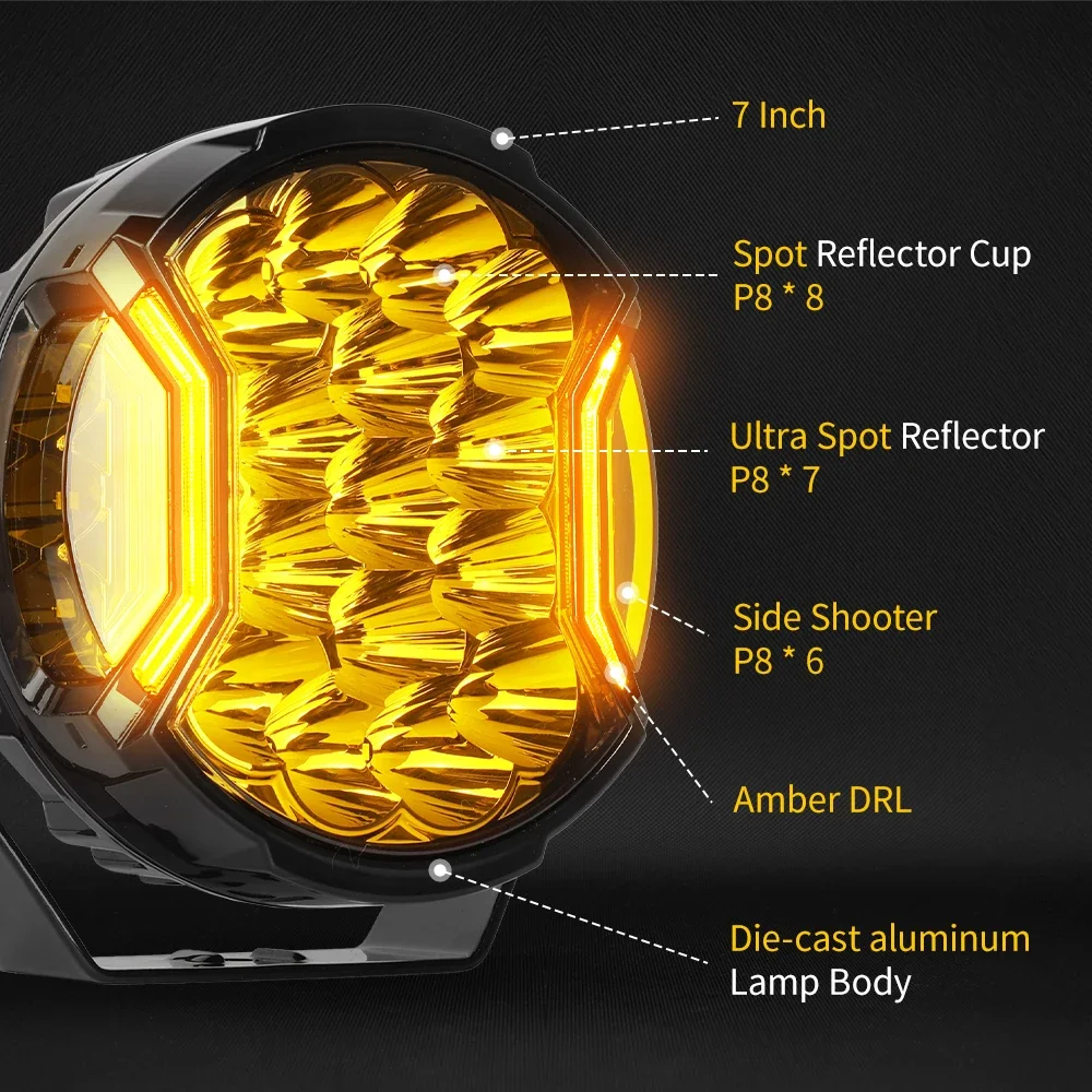 HAOLIDE 1pair 3inch 5inch 7inch LED Work Light Pods Day Driving Lamps LED Side Shooter Pod Lights for ATV UTV SUV off-road use