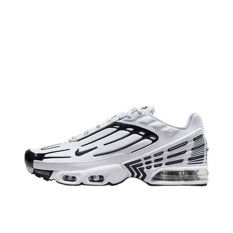 Nike Air Max Plus TN3 Men Running Shoes Non Slip, Wear Resistant, Low Cut Shock Absorbent Life Casual Shoes Black and White