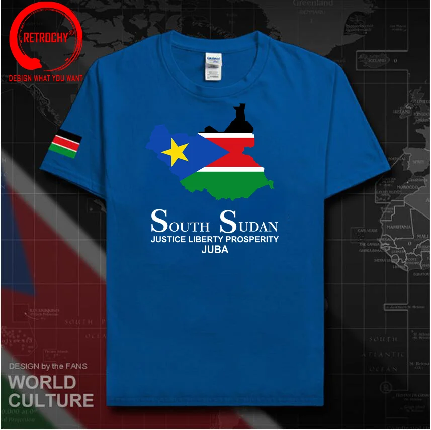 

South Sudan Sudanese Juba Mens T Shirt Men New Short-sleeved T-shirt Men's Casual Sports Summer Team National Map Cotton T-shirt