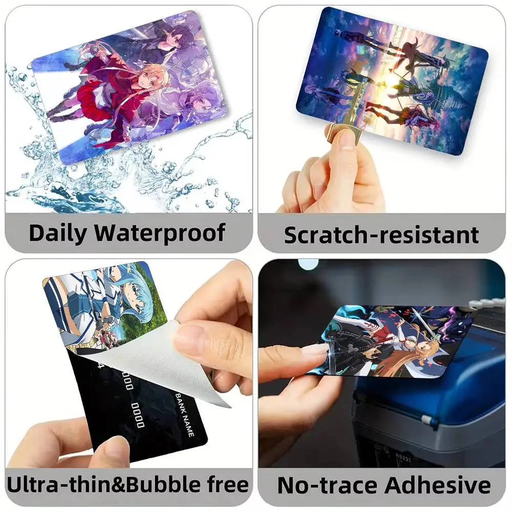 Asuna sword art online progressive Credit Card HD Stickers Small Chip Waterproof Sticker Game Card Decal Gift