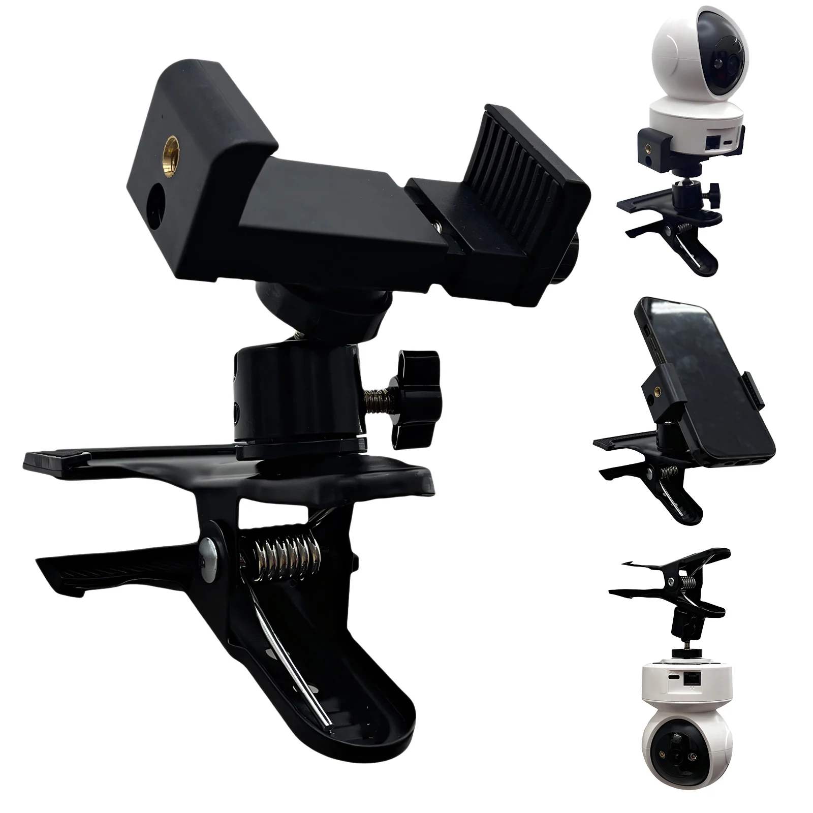 

Универсальный держатель для телефона и камеры с зажимом, регулируемая пружинная подставка для камеры