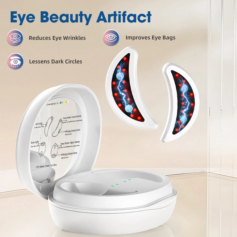 Portable Rechargeable Eye Massager with LED Technology