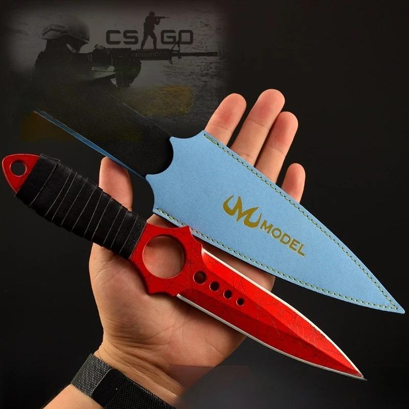 26cm/10.24in GO Skeleton Toy Knife Crimson Net Metal Craft Ornament Model Game Periphery Collection Desktop Display Gift for Boy