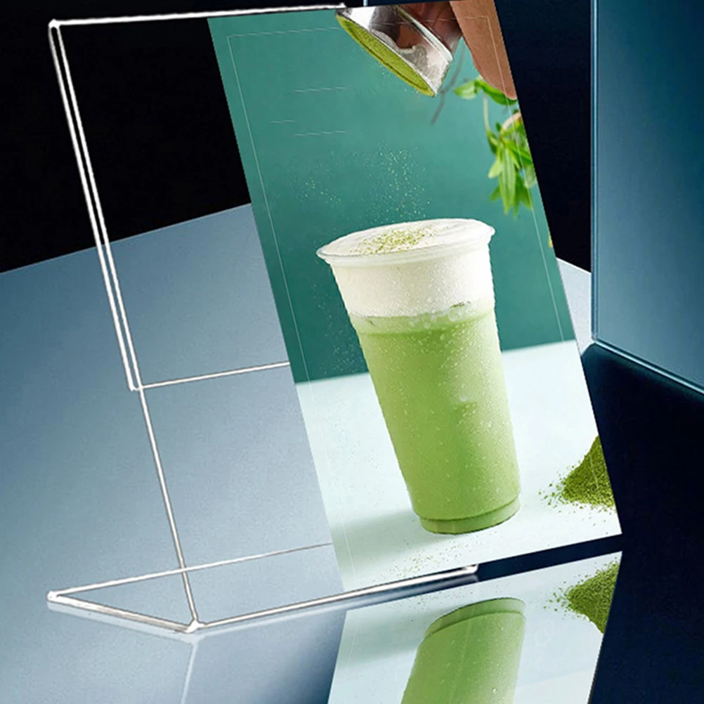 

6Pcs Qr Code Acrylic Sign Holder Clear Desktop Vertical Display Stand Paper Holder for Cafes Tabletop Display Stand