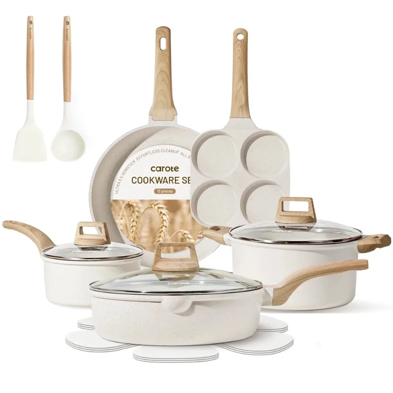 

Carote Nonstick Pots and Pans Set, Granite Kitchen Cookware Sets