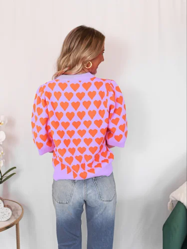 Imagen 2 del producto Suéter de Punto Casual con Bloques de Color y Diseño Europeo y Americano de Talla Grande para Mujer, Estilo Primavera-Verano, Cuello Redondo