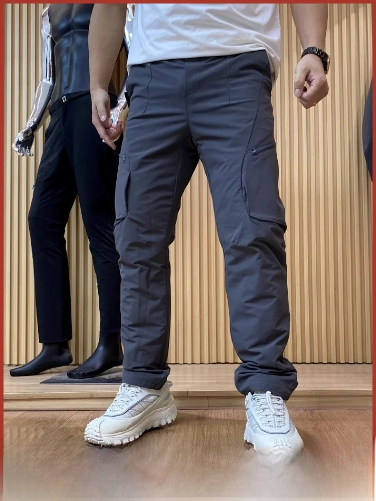 

Top Winter Men's down Trousers Outdoor Warmth High-End 3D Tailoring New Arrival Youth Casual Long Pants Nylon Spandex