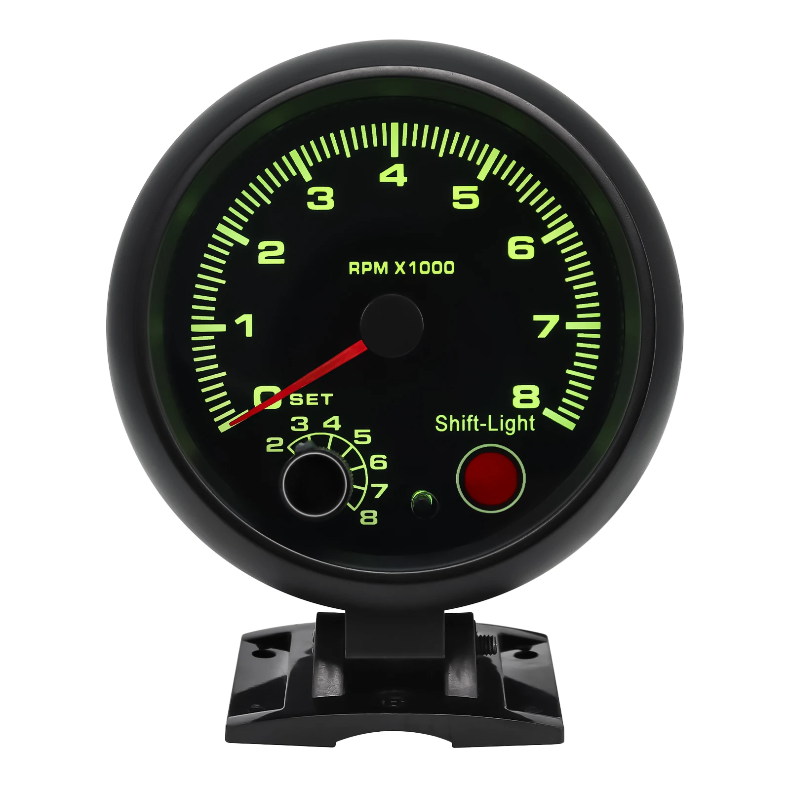 7 Colors 95mm 0-8000 RPM Meter Inter Car Tachometer Gauge Fit 4 6 8 Cylinder 12V Shift Light Auto Tacometro Moto Tach Motorcycle