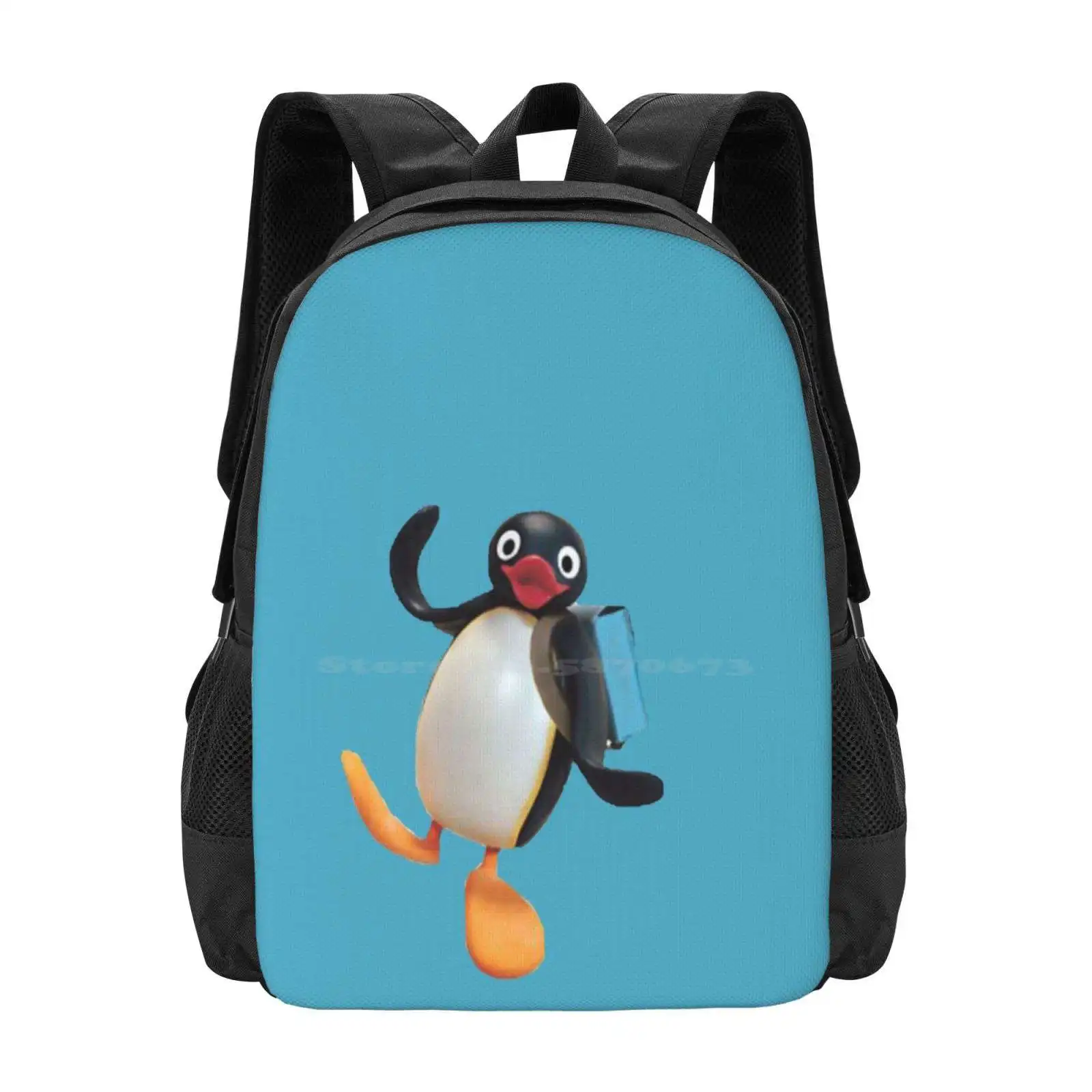 Angry Pingu School Bag Cute Funny Tshirt Hot Sale Schoolbag Backpack Fashion Bags Angry Pingu School Cute Funny Send Pingu In