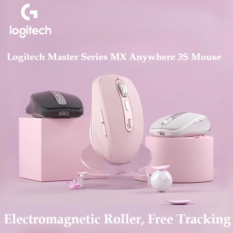 

Компактная беспроводная мышь Logitech MX Anywhere 3S, быстрая прокрутка, отслеживание в любом месте 8K DPI, бесшумный щелчок