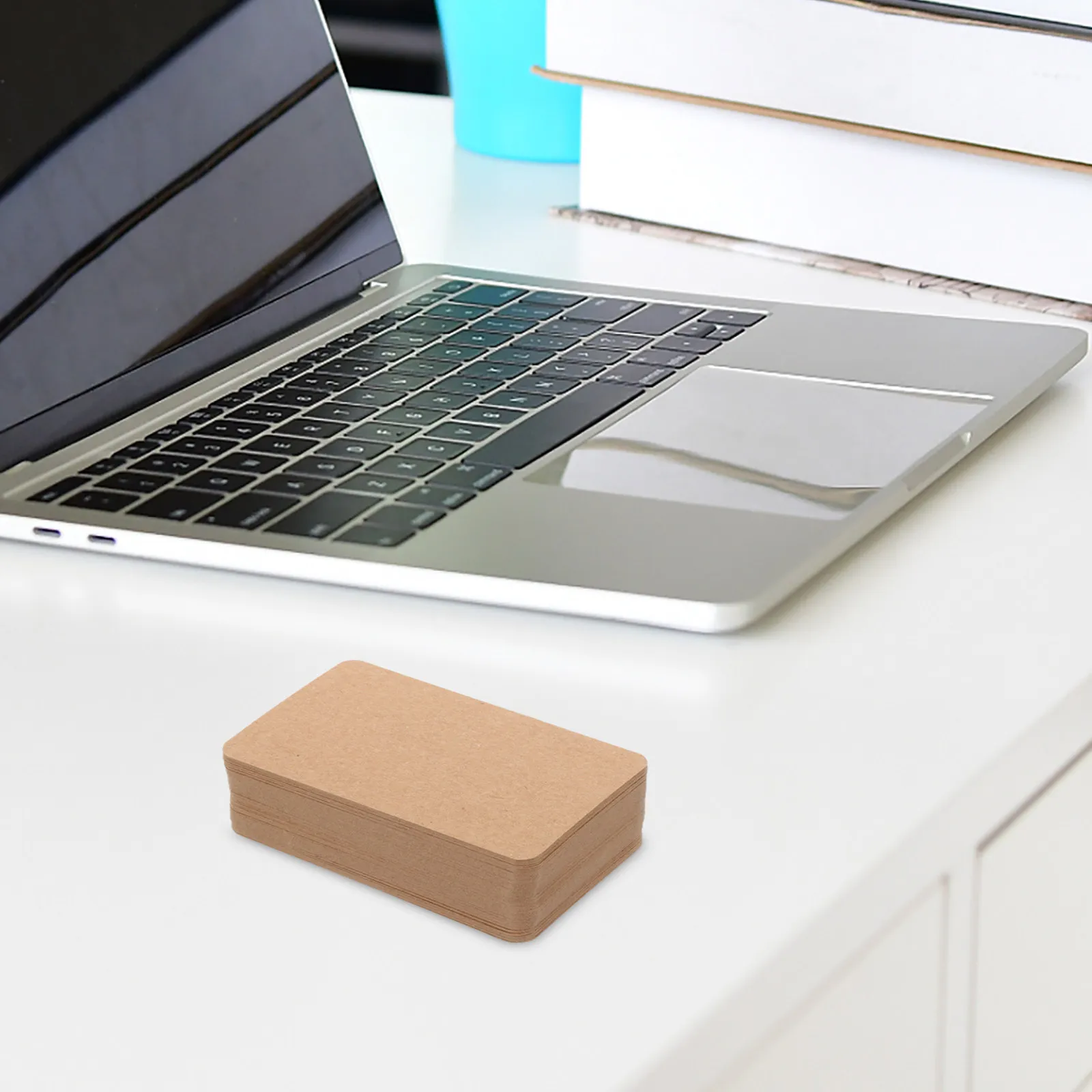 300Pcs Blank Card Bulk Smooth Kraft Paper Small Note Cards for DIY Message Cards Handwriting Practice Flashcards