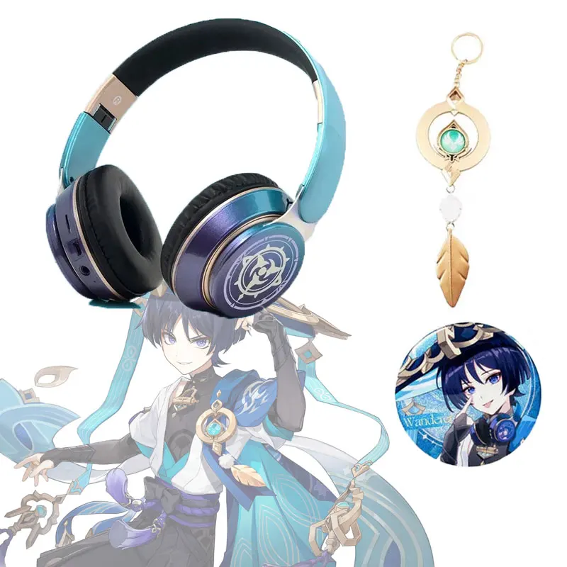 Genshin Impact Theme Headphones Audifonos Klee Xiao Beelzebul Hutao Zhongli Kaedeharakazuha Wireless Cosplay Bluetooth Headset