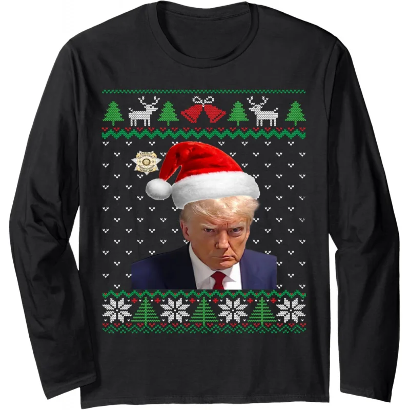 Donald Trump Returns to Shooting Ugly Christmas Men and Women Long Sleeve Hoodies in 2024