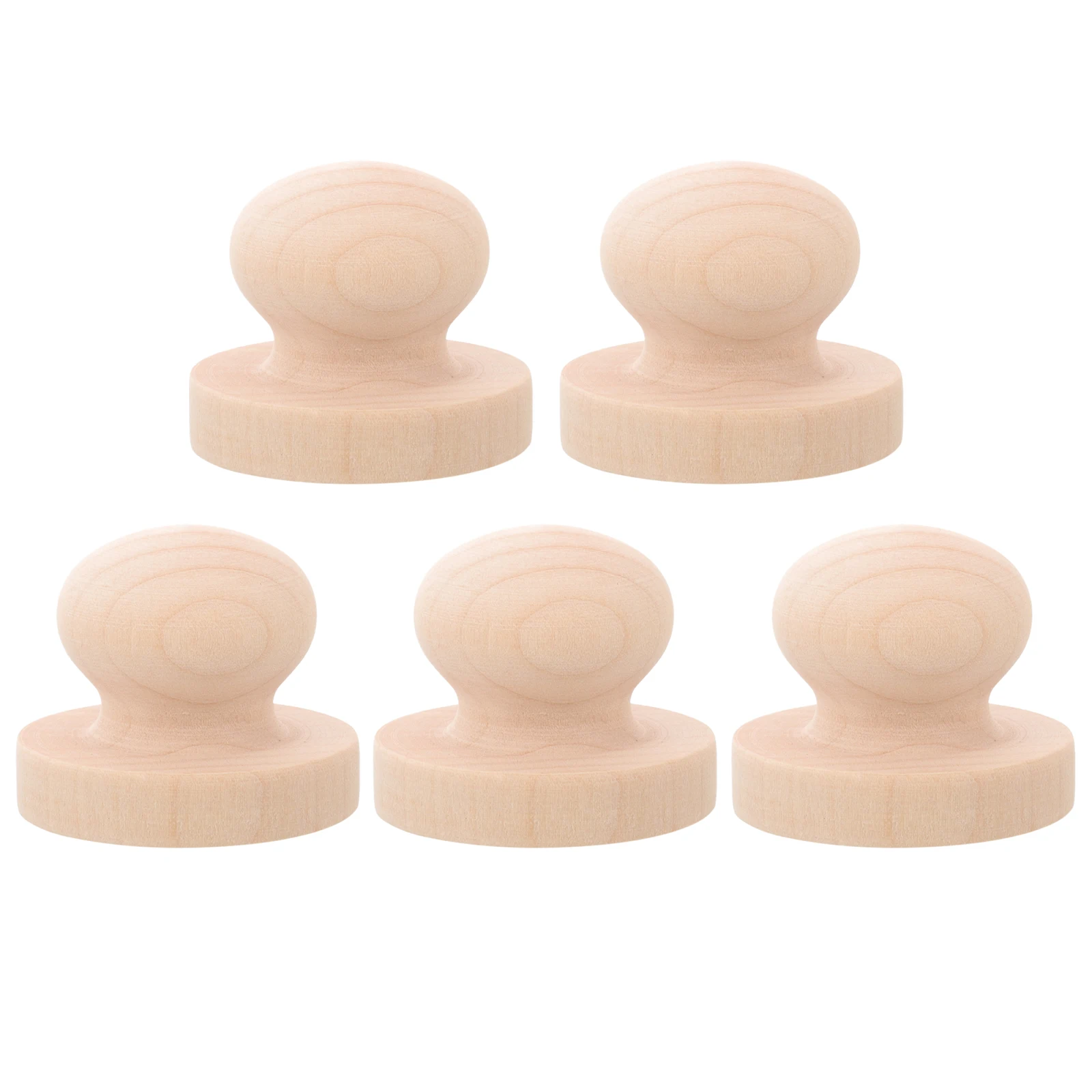 

5pcs Solid Wood Round Handle Stamps Handmade DIY Craft Scrapbooking Decoration for Invitations Envelopes Letters