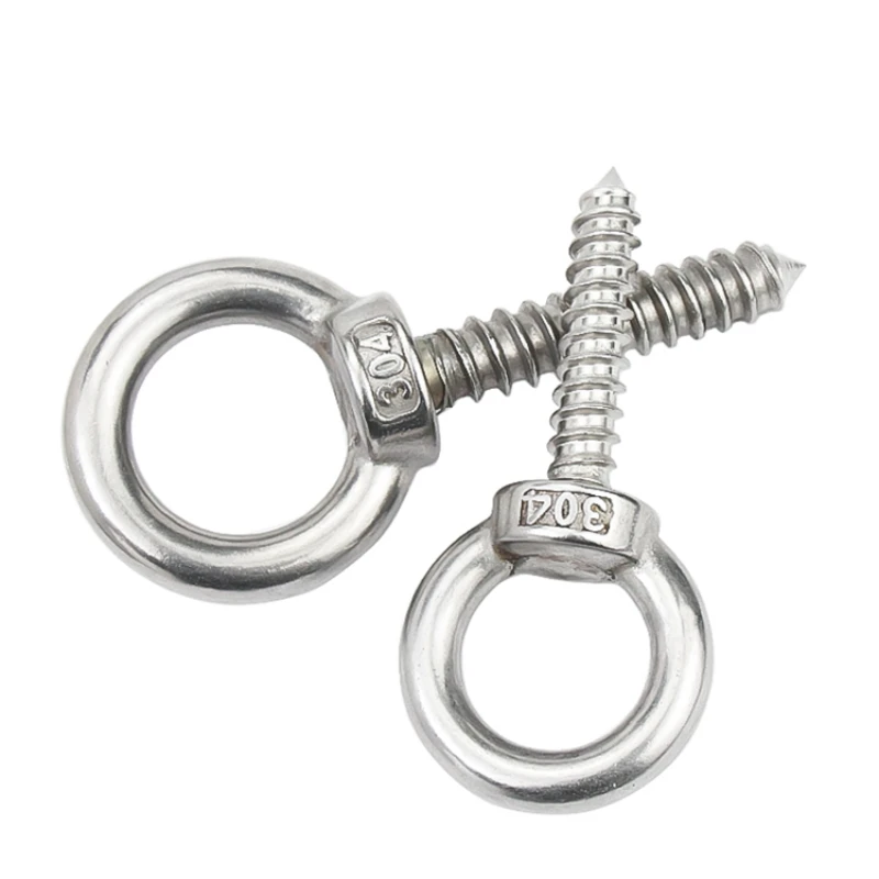 M4M5M6M8 304 Stainless Steel Hanger Ring Self-tapping Screws with Round Ring Hooks Self-drilling Sheep\'s Eye Ring Type Wood Bolt