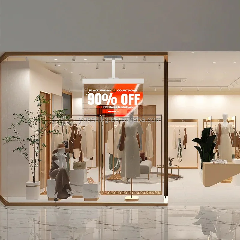 Transparent OLED Display Screen for Indoor Advertising Digital Signage Player for Ceiling Hanging in Shopping Malls Elevators