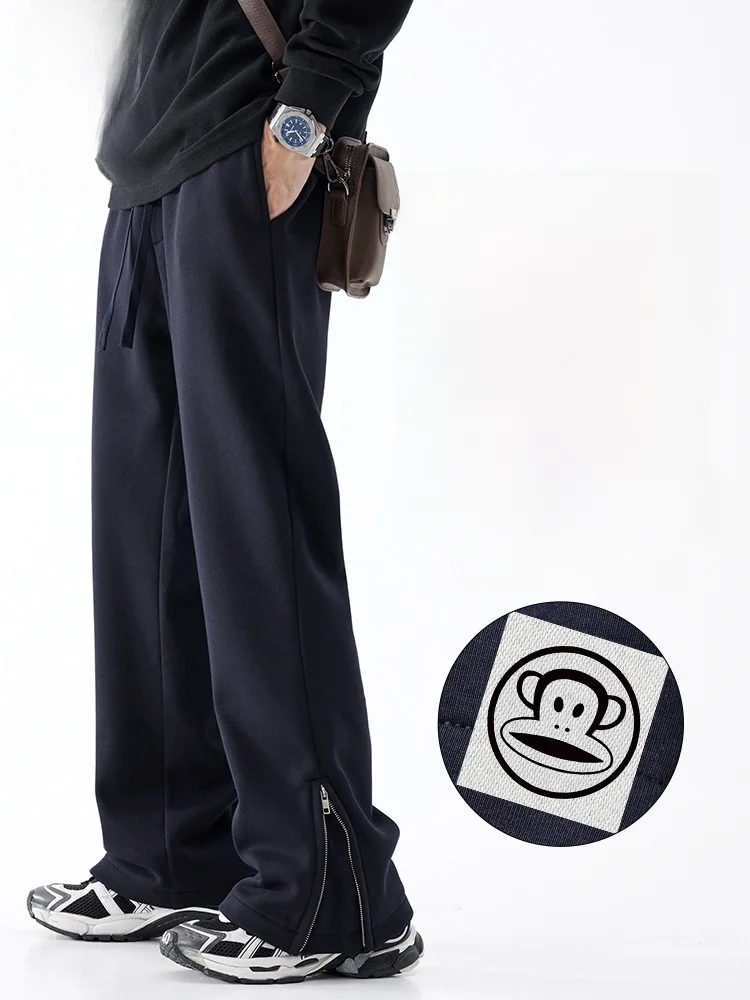 

PaulFrank Loose Fit American Sle Spor Trousers for Men Casual Straight Leg Pants Breathable Cotton Polyester Blend