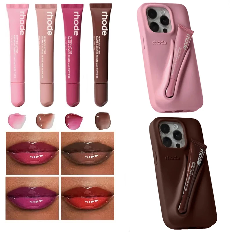 New Color Salted Caramel Vanilla Rhode Lipstick Silicone Case For iPhone 16 15 14 13 12 11 Pro Max Plus Lip Gloss Holder Box