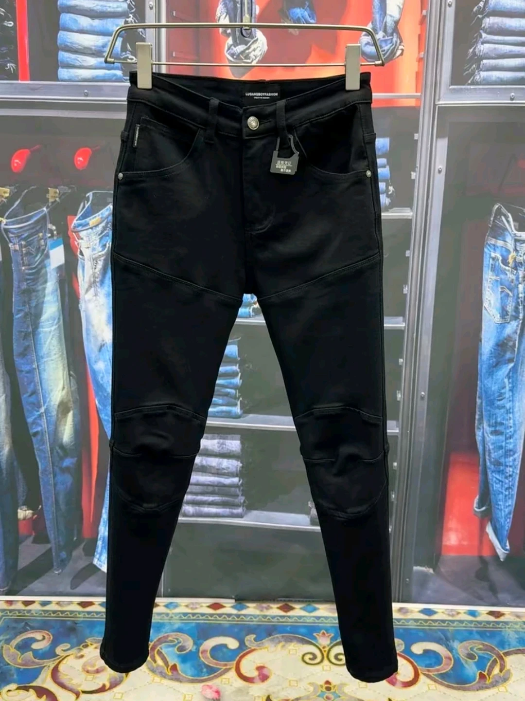 

Высококачественные мужские джинсы из денима: модные, универсальные, осенне-зимняя новинка, прямой крой, повседневные, с классической талией