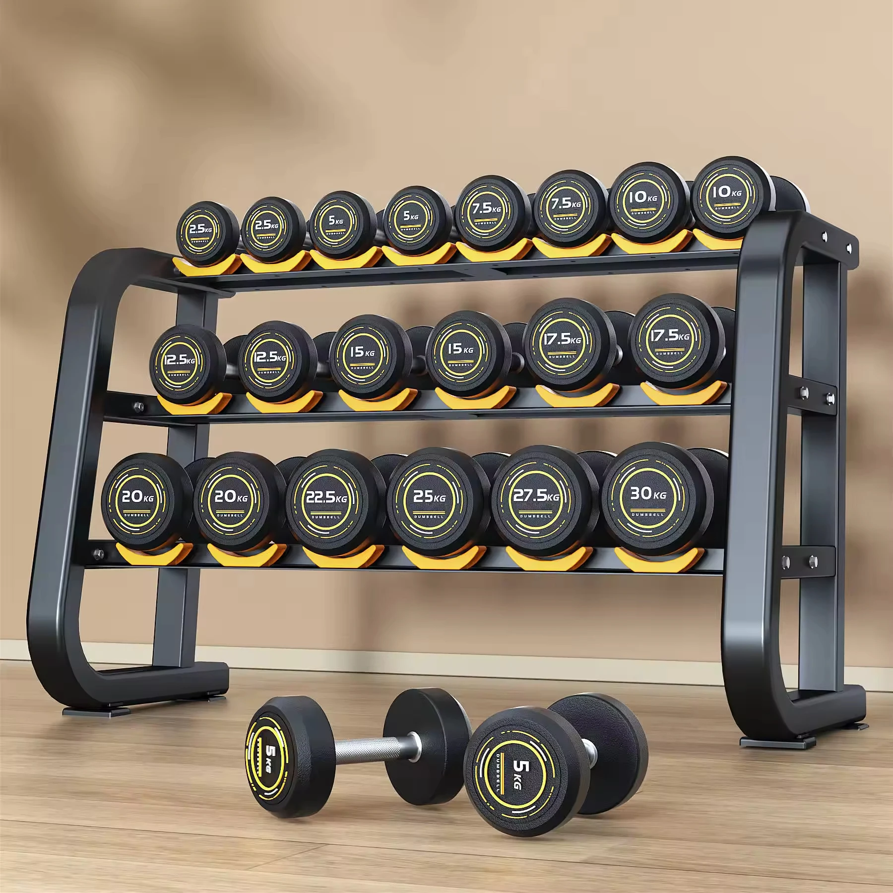 

Wholesale Three-Layer Dumbbell Rack Accessories for Commercial Gym Use Fitness Equipment for Dumbbell Storage Benches & Racks