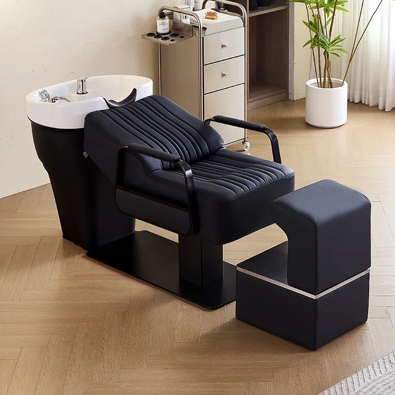 Beauty salon lay back shampoo bowl chair thai massage hair washing head spa bed