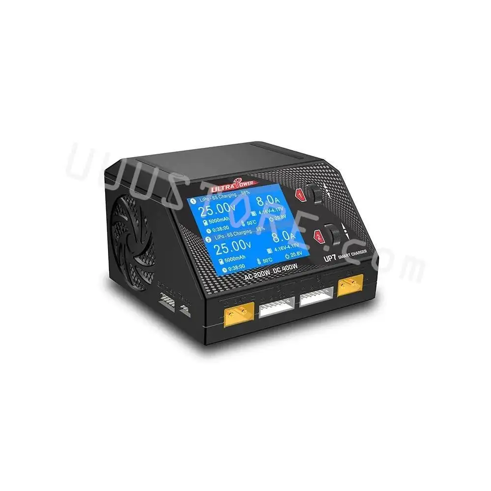 

UltraPower UP7 AC200W DC400W 10A x 2 Dual Channel Balance Charger Discharger for 1~6S Lipo LiHV Lilon LiFe RC Models Battery