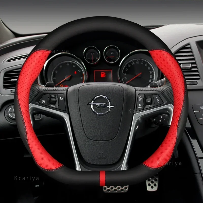 Car Steering Wheel Cover D Shape Leather For Opel Astra 2015-2021 Corsa Combo Mokka 2018-2021 Grandland X Insignia CT 2017-2022