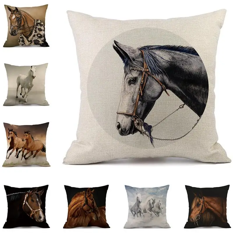 Pentium Horse Pillowcase Modern Home Decor Polyester Car Cushion  Pillow Sofa