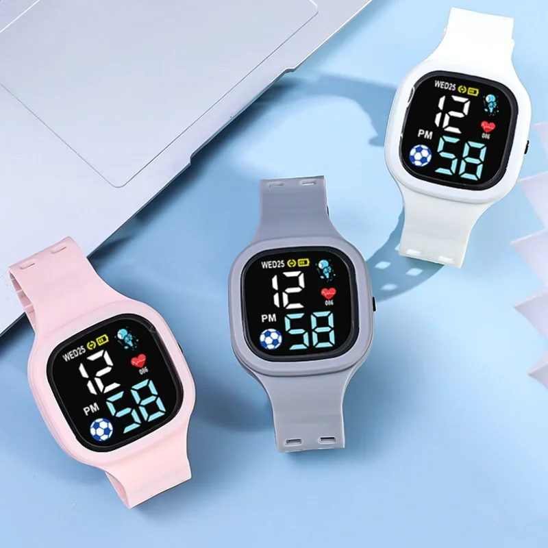 Reloj Digital LED para niños y niñas, 1 piezas, deportivo, resistente al agua, relojes inteligentes con correa, relojes de pulsera electrónicos,