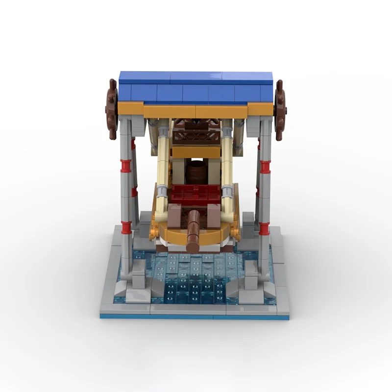 529 Uds. MOC barco pirata paseo modelo ciudadado arquitectura de bloques de construcción DIY educación ladrillo regalos de navidad juguetes para niños cumpleaños