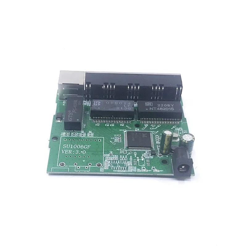 Mini Gigabit Switch Module, Contact Port, PCB Motherboard, Usado na Linha LED, 5 Portas, 10 m, 100 m, 1000 m