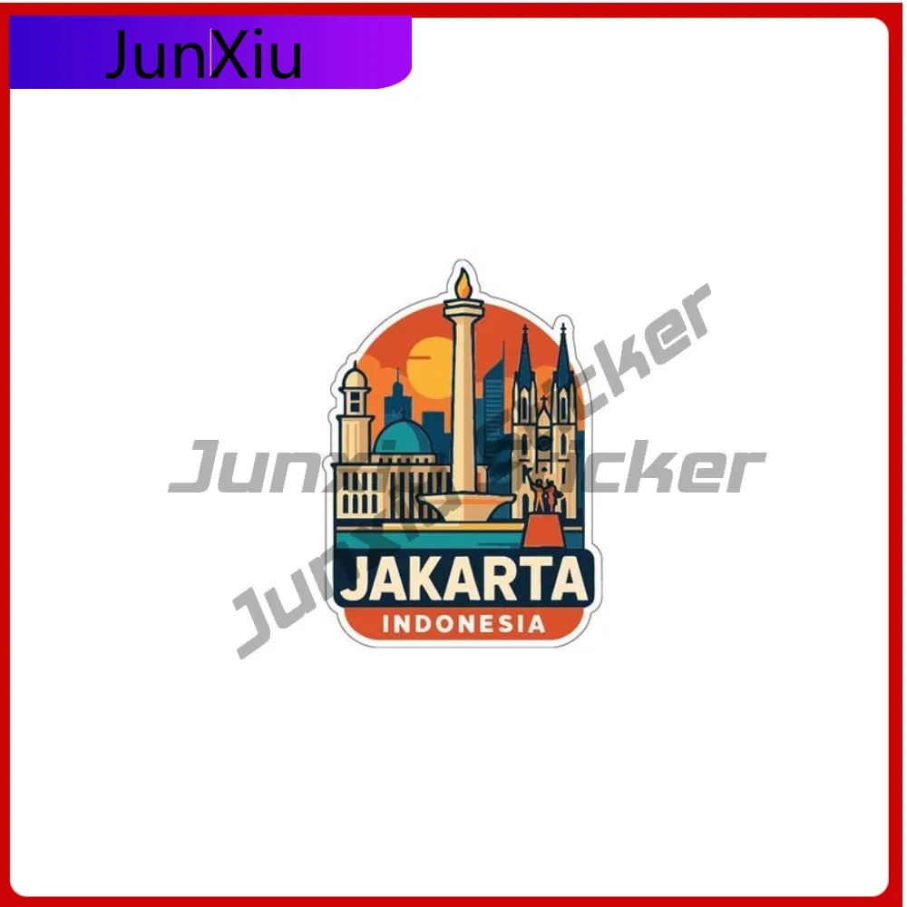 

Jakarta Indonesia City Travel Sticker Decoration Bicycle Windshield Luggage Suitcase Rv Camper Vinyl Decal Stickers Camping Car