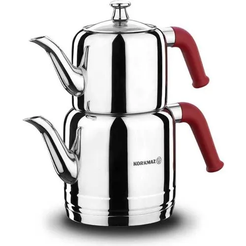 Korkmaz Riva Red Teapot Set