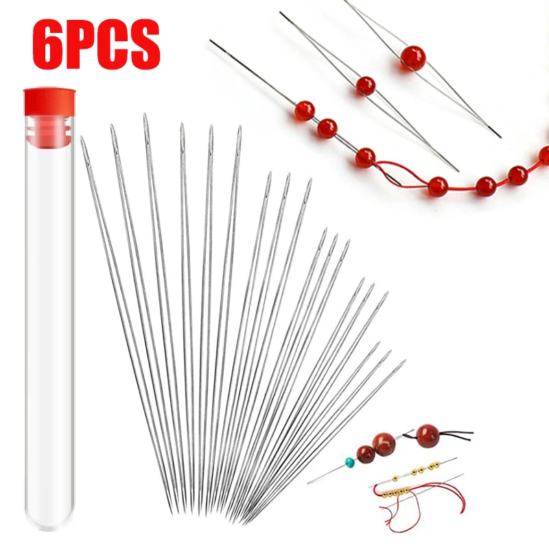 

Beading Needles Pins Opening Curved Needle for Beads Bracelet DIY Jewelry Making Tools Beaded Threading Pin Needlework Kits