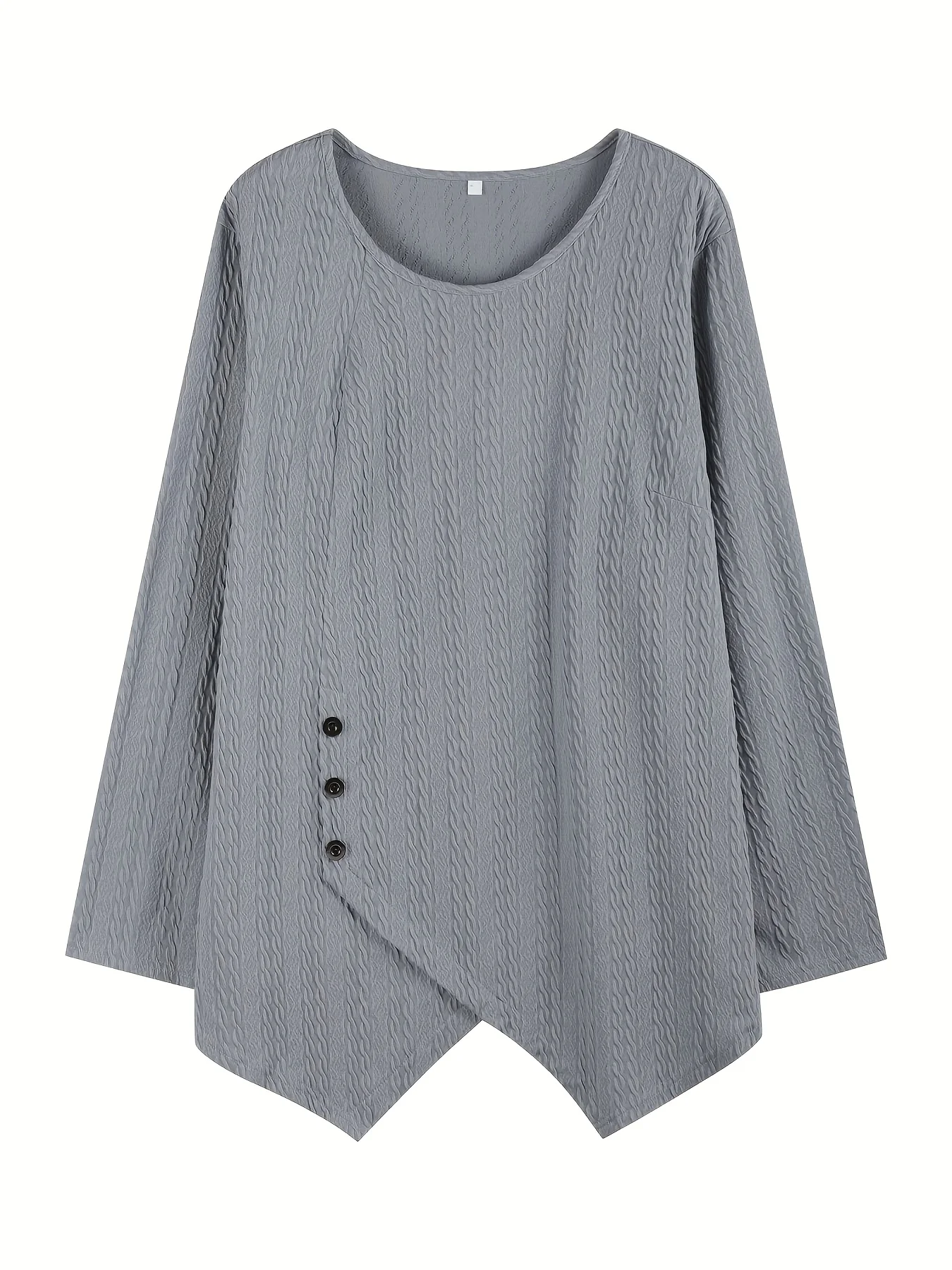 

Серая женская большая однотонная весенняя трикотажная футболка серого цвета