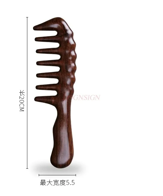 Natural Ebony Comb Sandalwood Comb Big Tooth Wide Tooth Curling Comb Health Massage Meridian Female Static Hair Loss Prevention